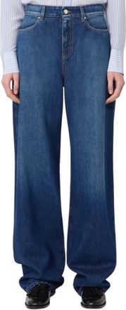 Max Mara Denim Baggy Jeans - Dames - Loose Fit Jeans - Blauw - 2XL - Denim - Jeans