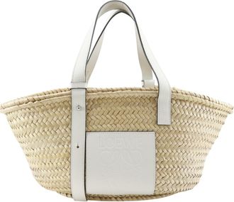 Loewe Beige Raffia Leather Basket Tote Bag (Pre-Owned)