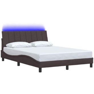 vidaXL Vidaxl - Estructura De Cama Sin Colch&oacute;n Tela Marr&oacute;n Oscuro 120x200 Cm