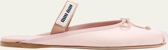 Miu Miu Satin Mary Jane Ballerina Mules