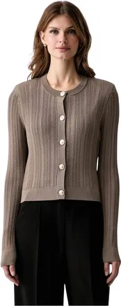 Guess Carmen Cardigan - Dames - Truien - Beige - Maat: L Leer
