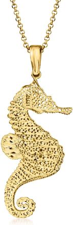 Ross-Simons Italian 18kt Gold Over Sterling Seahorse Pendant Necklace