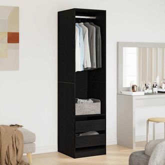 vidaXL Vidaxl - Guardaroba Rovere Nero 50 X 50 X 200 Cm Legno Multistrato