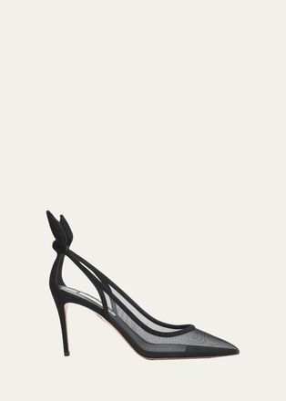 Aquazzura 85mm Bow Tie Mesh Pumps