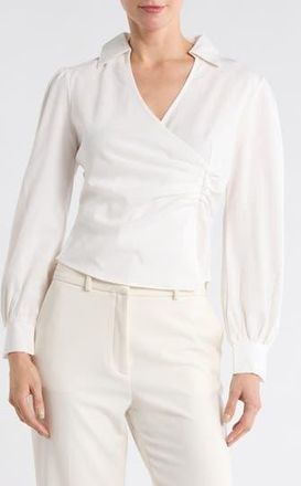 Patrizia Luca Faux Wrap Top in Off White at Nordstrom Rack, Size X-Small