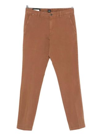 BOSS twill trousers - men - Cotton/Elastane - 33/34 - Brown