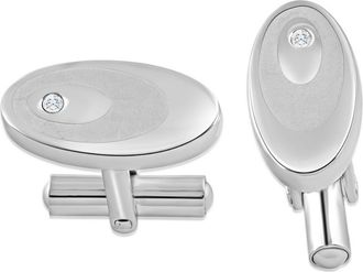 Pompeii3 Mens Stainless Steel Oval Polished 10.5mm Cufflink