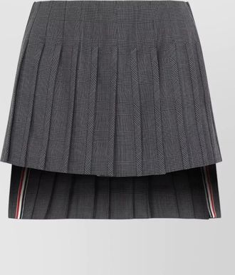 Thom Browne virgin wool low-rise asymmetric pleated mini skirt