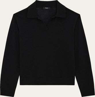 Theory Merino Polo Pullover Sweater