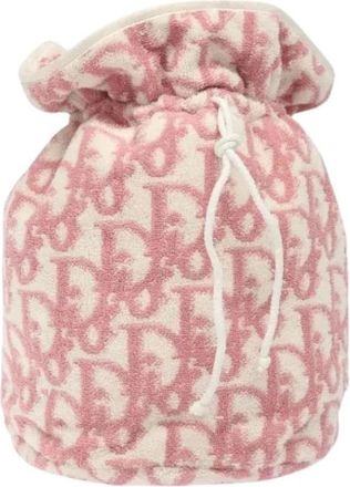 Dior Pre-owned Bucket Bags, female, Pink, Size: ONE SIZE Pre-owned Vintage Canvas Bucket Bag