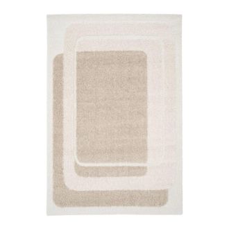 Sweeek Alfombra interior con dise&ntilde;o gr&aacute;fico beige y crema
