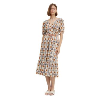 La Petite Francaise Reconfort Jurk met Strik en Print - Dames - Casual kleedjes - Veelkleurig - XS - Katoen - Kleedjes