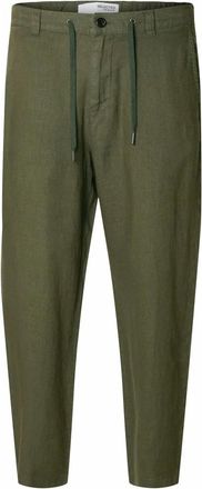 Selected Linnen broek - Heren - Broeken - Groen - Maat: S Linnen