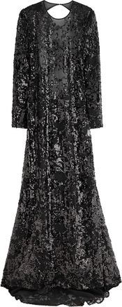 Victoria Beckham Sequin-embellished Open-back Tulle Gown - Black - 12 (UK12 / M)