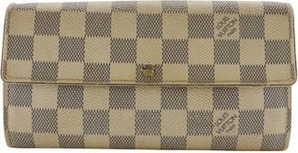 Louis Vuitton White Damier Azur Canvas Long Wallet (Tri-Fold) (Pre-Owned)