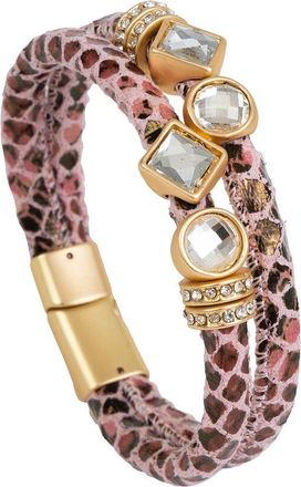 Saachi Saachi Bling Charm Leather Bracelet