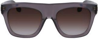 Victoria Beckham Chain Pouch 52mm Modified Rectangular Sunglasses in Fog at Nordstrom Rack