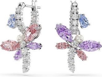 Swarovski x Ariana Grande Multicolor Crystal Drop Huggie Hoop Earrings in Silver/Multi at Nordstrom