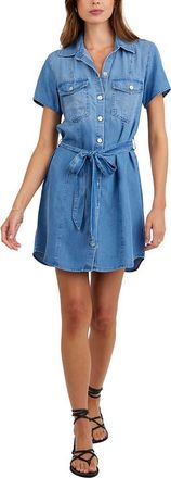 Bella Dahl Short Sleeve Tie Belt Denim Shirtdress in Indigo Harbor Wash at Nordstrom, Size X-Large