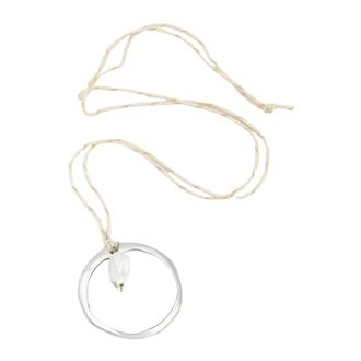 Alysi Necklaces, female, Gray, Size: ONE SIZE Mirror Plate Pendant Necklace