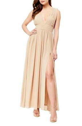By Design Athen Plunging V-Neck Maxi Dress in Nude at Nordstrom Rack, Size X-Small