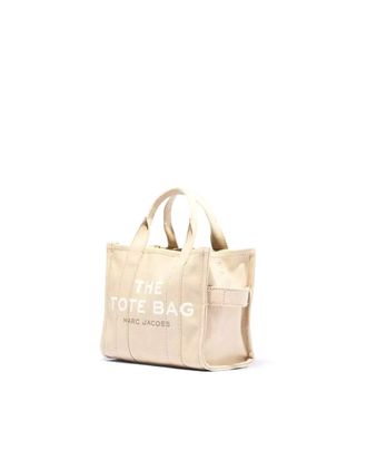 Marc Jacobs Womens Small Canvas Tote Bag Beige Cotton Handbags Hand