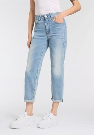 Herrlicher Tapered-fit-Jeans HERRLICHER Gila HI Tap Denim, Damen, Gr. 26, N-Gr, waterway, Denim/Jeans, Obermaterial: 98% Baumwolle, 2% Elasthan, Jeans Tapered-fi