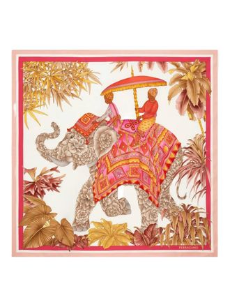 Ferragamo India-print square scarf - Neutrals