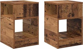 vidaXL Mesa Auxiliar 2 Uds. Madera Vieja 30,5 X 30 X 45 Cm Vidaxl