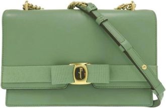 Ferragamo Pre-owned Cross Body Bags, female, Green, Size: ONE SIZE Pre-owned Leather shoulder-bags