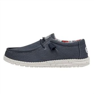 Hey Dude Mens Wally Stretch Slip On Shoes In Blue