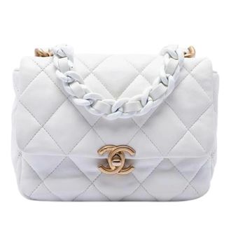 Chanel Pre-owned Vintage Flap Crossbody - Dames - Pre-owned - Wit - Maat: ONE Size