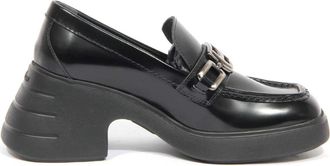 Hogan Chain Loafer - Dames - Pumps - Zwart - 36 1/2 EU - Leer - Schoenen