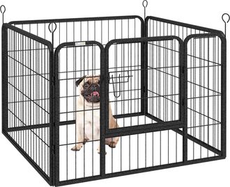 OEM Parque Para Perros De 4 Paneles Parque De Juegos Plegable Para Mascotas Para Exterior E Interior 82x82x60 Cm Gris