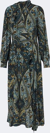 Ulla Johnson Abito midi Sabrina in cr&ecirc;pe de chine di seta
