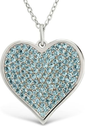 Sterling Forever 14k Gold Plated Cubic Zirconia Heart Pendant Necklace in Silver at Nordstrom