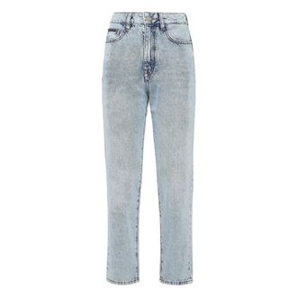 Philipp Plein Denim Boyfriend - Dames - Cropped Jeans - Blauw - W26 - Denim - Jeans