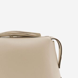 Pinko Womens Beauty Case With Logo Beige Leather Accessory