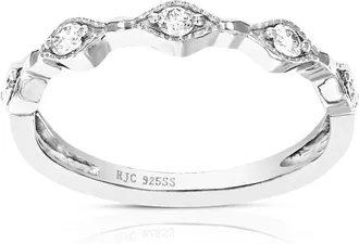 Vir Jewels 1/5 cttw Lab Grown Diamond Wedding Band in Sterling Silver For Women
