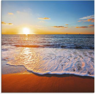 Artland Glasbild »Sonnenuntergang und das Meer« Strand 1 Stk. tlg