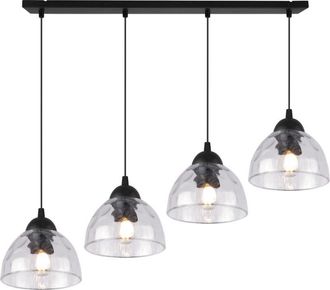 OEM L&aacute;mpara Colgante Venecia 4 Pantallas Planas Transparentes E27