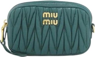 Miu Miu Pre-owned Belt Bags, female, Blue, Size: ONE SIZE Pre-owned Matelasse MIU waist bag