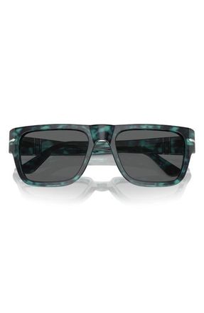 Persol 57mm Round Sunglasses in Blue Havana at Nordstrom
