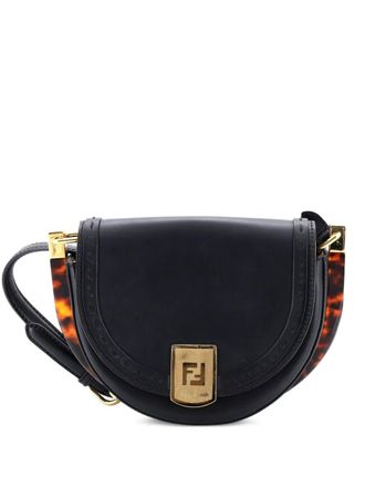 Fendi Moonlight Flap Bag Leather crossbody bag - women - Calf Leather - One Size - Black