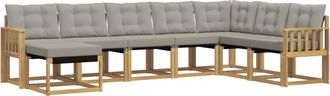 vidaXL Conjunto De Sof&aacute;s De Exterior 8 Uds. Blanco Y Gris Claro Vidaxl