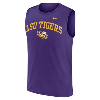 Nike LSU Primetime Arch Legend Nike Mens Dri-FIT College Muscle Tank Top in Purple | 01B351LLSN-G1M