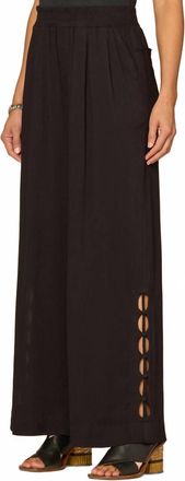 Democracy Pleated Wide Leg Glider Pants In Black