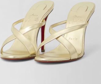 Christian Louboutin leather cross-strap mules