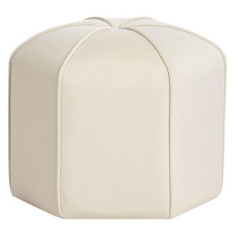 Beliani Beliani - Puf Moderno Dormitorio Sala De Estar Tejido De Terciopelo Beige Claro Wishek