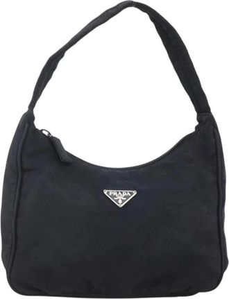 Prada Pre-owned Shoulder Bags, female, Black, Size: ONE SIZE Pre-owned Vintage Nylon Shoulder Bag